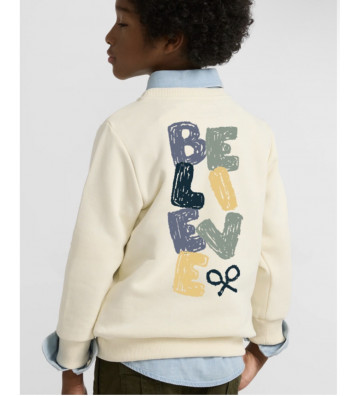SUDADERA KIDS BELIEVE CREMA