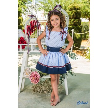 CONJUNTO NAVY ROJO BLUSA...