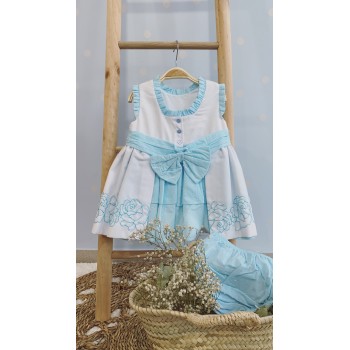 VESTIDO PIQUE Y PLUMETI CON...