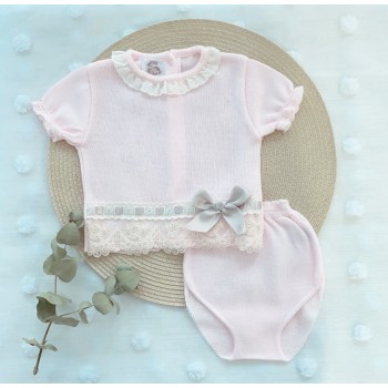 CONJUNTO BEBE NIÑA ROSA BEBE