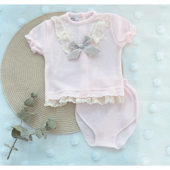 CONJUNTO BEBE NIÑA ROSA BEBE