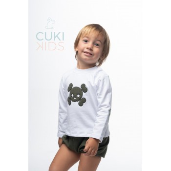 CONJUNTO BEBE NIÑO GREEN SKULL
