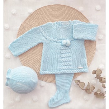 CONJUNTO DE LANA POMPONES...