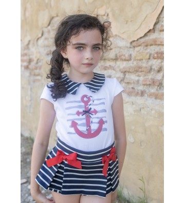 CONJUNTO NIÑA ANCLAS MARINERO