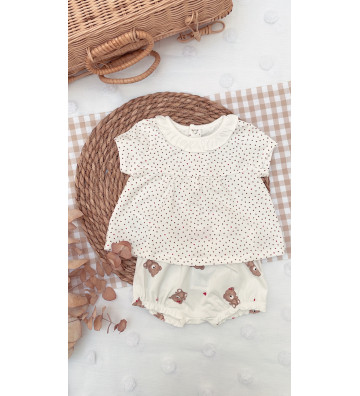 CONJUNTO NIÑA OSO CORAZÓN...